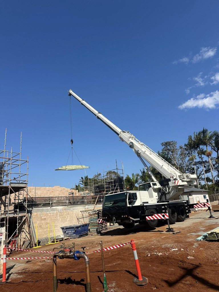 Crane in action at Ballina construction site – Ballina crane hire