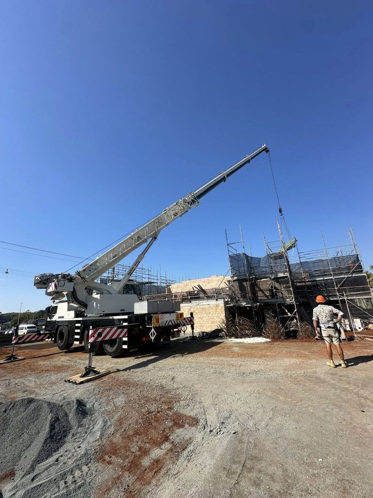 Crane in action at Ballina construction site – Ballina crane hire