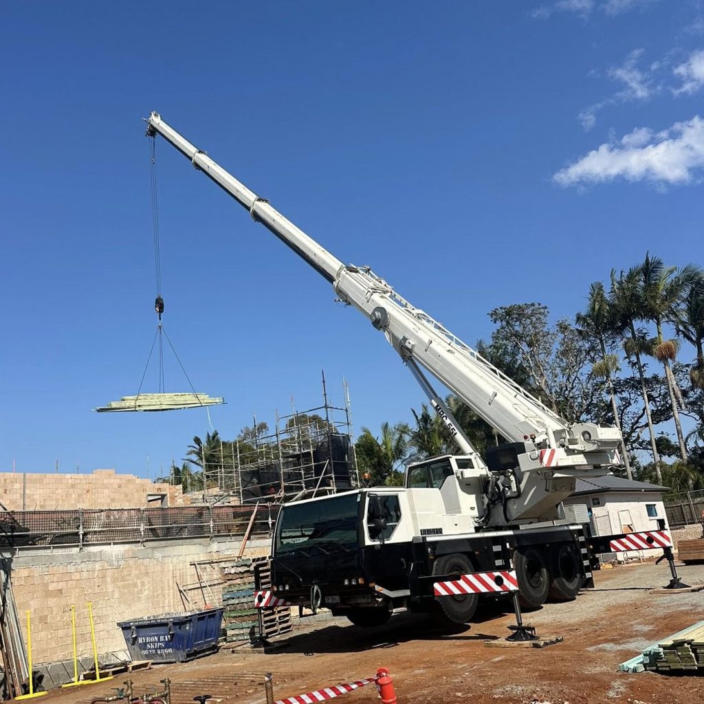 Bauer cranes team working in Lennox Head, Northern Rivers NSW
