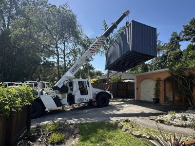 Bauer cranes operating their crane in Ballina, Northern Rivers NSW.